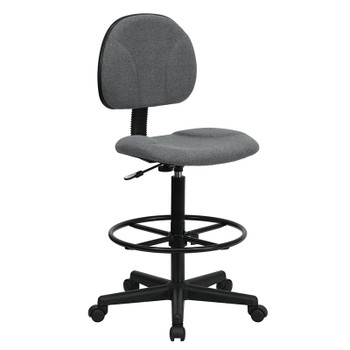 Flash Furniture Gray Fabric Ergonomic Drafting Stool (Adjustable Range 26''-30.5''H or 22.5''-27''H) Model BT-659-GRY-GG