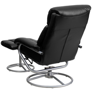 Flash Furniture Contemporary Black Leather Recliner and Ottoman with Metal Base Model BT-70230-BK-CIR-GG 2