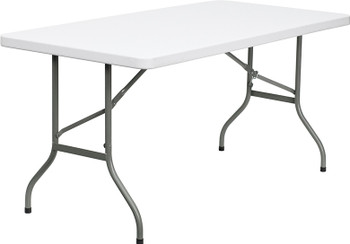 Flash Furniture 30''W x 60''L Blow Molded Plastic Folding Table, Model DAD-YCZ-152-GG