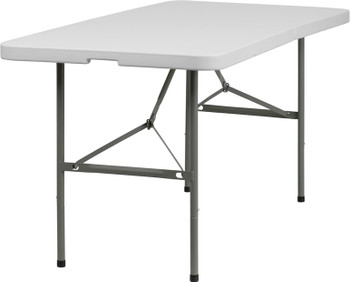 Flash Furniture 30''W x 60''L Plastic Bi-Fold Folding Table Model DAD-YCZ-152Z-GG