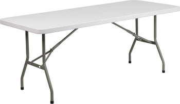Flash Furniture 30''W x 72''L Granite White Plastic Folding Table, Model DAD-YCZ-183B-GW-GG