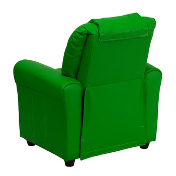 Flash Furniture Contemporary Green Vinyl Kids Recliner with Cup Holder and Headrest Model DG-ULT-KID-GRN-GG 2