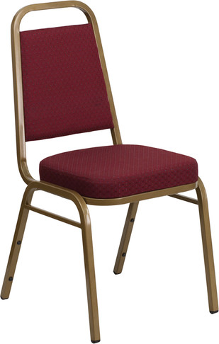 Flash Furniture HERCULES Series Trapezoidal Back Stacking Banquet Chair with Navy Patterned Fabric and 2.5'' Thick Seat - Gold Frame Model FD-BHF-1-ALLGOLD-0847-BY-GG