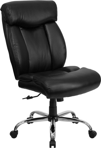 Flash Furniture HERCULES Series 350 lb. Capacity Big & Tall Black Leather Office Chair Model GO-1235-BK-LEA-GG