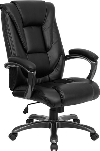 Flash Furniture High Back Black Leather Executive Office Chair, Model GO-7194B-BK-GG