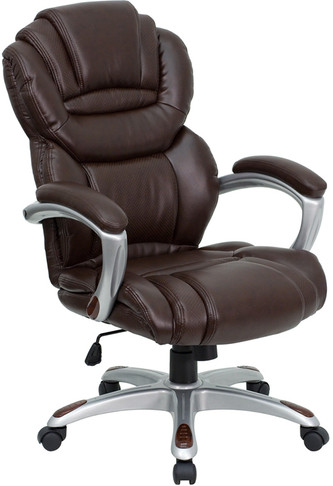 Flash Furniture High Back Brown Leather Executive Reclining Office Chair Model GO-901-BN-GG