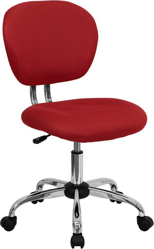 Flash Furniture Mid-Back Red Mesh Task Chair with Chrome Base Model H-2376-F-RED-GG