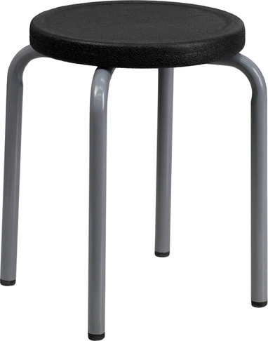 Flash Furniture Stackable Stool with Orange Seat and Silver Powder Coated Frame Model YK01B-GG