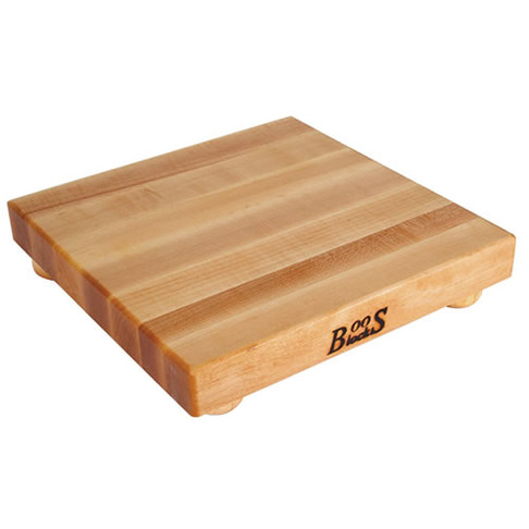 John Boos 12" Square Maple Edge Grain Cutting Board w/ 4 Bun Feet (USA Made), Model# B12S