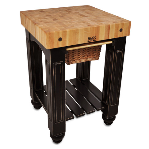 John Boos Butcher Block TablesCu-Gb Gathering Blockgathering Blk 25X24X4 Black Cream Top (Made In The USA), Model# CU-GB25-BK