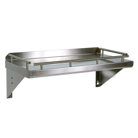 John Boos Grws Cucina Mensola Grande W/O Pot Rack Bar & Hooks 24X12 Galley Rail Wall Shf (Made In The USA), Model# GRWS24