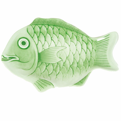 Thunder Group 14" Fish Shape Melamine PlatterLight Green Color, Model# 1400CFG