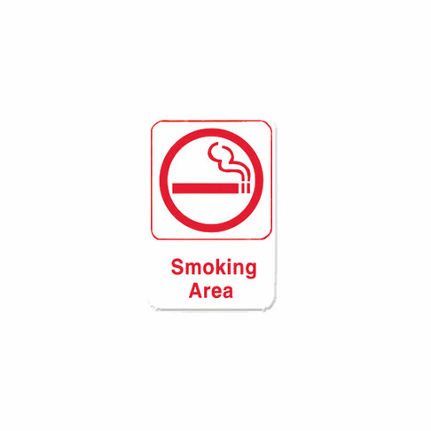 Thunder Group 6 X 9 Info Sign Smoking Area, Model# PLIS6906RD