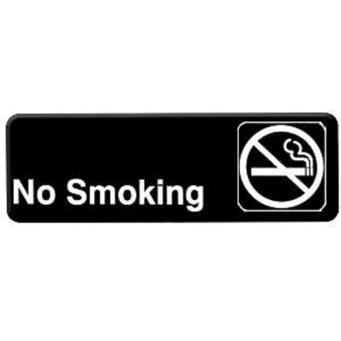 Thunder Group 9" X 3" Information Sign With SymbolsNo Smoking, Model# PLIS9311BK