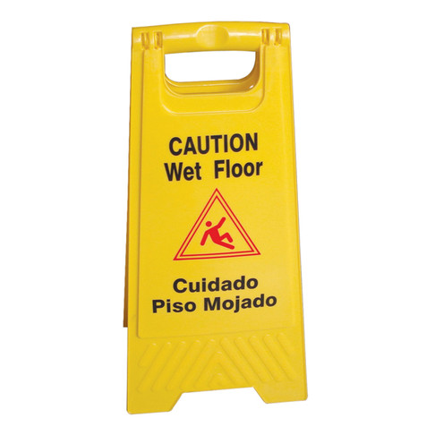 Thunder Group Wet Floor Caution SignYellow24" H X 12" WPlastics, Model# PLWFC024