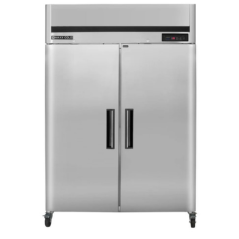 Maxx Cold 42.8 Cu Ft Two Door Reach In Refrigerator Top Mount, Model# MCRT-49FDHC