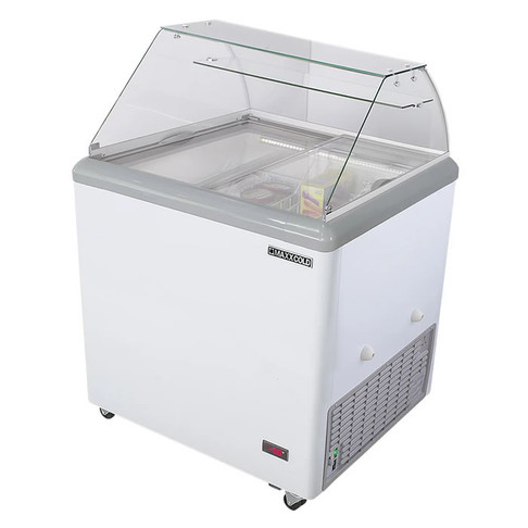 Maxx Cold X-Series 4 Tub Ice Cream Dipping Cabinet w/ Glass Canopy 7.4 Cu Ft, Model# MXDC-4