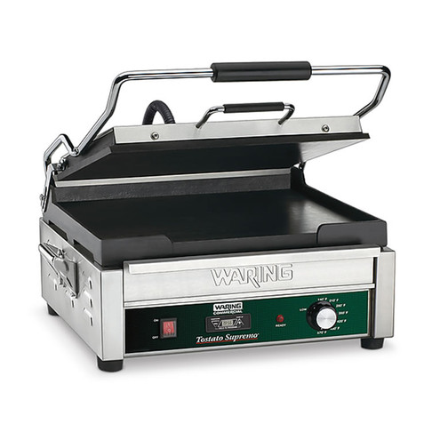 Waring Commercial Full Size 14" x 14" Flat Toasting Grill w/ Timer - 120V, Model# WFG275T