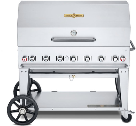 Crown Verity 48" Mobile Grill Dome w/ Roll Dome Bun Rack LP, Model# CV-MCB-48RDP-LP