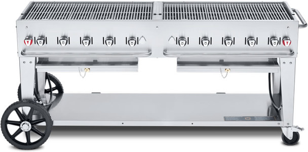 Crown Verity 60" Mobile Grill Dome w/ (2) Roll Domes (2) Bun Racks NG, Model# CV-MCB-60RDP-NG