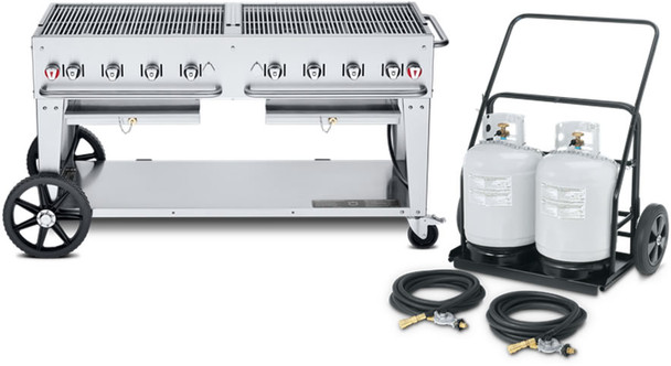 Crown Verity 60" Mobile Grill & Propane Cart (Remote Propane Cart 2 Tanks) LP, Model# CV-MCC-60