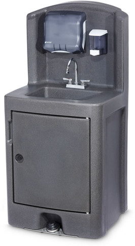 Crown Verity Portable Handwashing Sink Polyethylene (1) Compartment Sink (1) 5 Gallon (1) Waste Water Tanks Hot & Cold Water, Model# CV-PHS-5