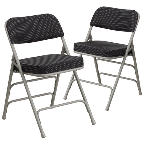 Flash Furniture HERCULES Series Black Fabric Folding Chair, Model# 2-AW-MC320AF-BK-GG