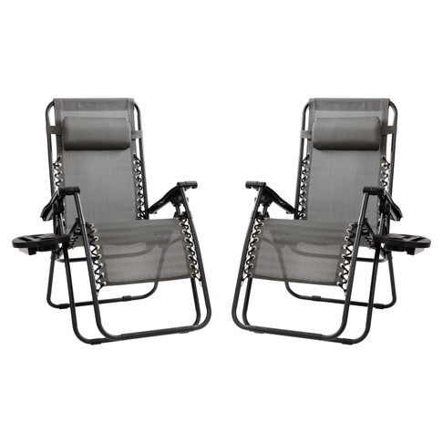 Flash Furniture Gray Zero Gravity Lounge Chair, Model# 2-GM-103122SS-GR-GG