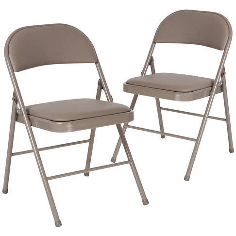 Flash Furniture HERCULES Series Gray Vinyl Folding Chair, Model# 2-HA-F003D-GY-GG