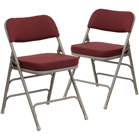 Flash Furniture HERCULES Series Burgundy Fabric Folding Chair, Model# 2-HA-MC320AF-BG-GG
