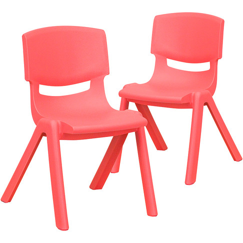 Flash Furniture 2PK Red Plastic Stack Chair, Model# 2-YU-YCX-001-RED-GG