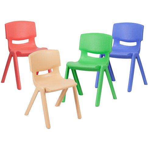 Flash Furniture Assorted Plastic Stack Chairs, Model# 4-YU-YCX4-004-MULTI-GG