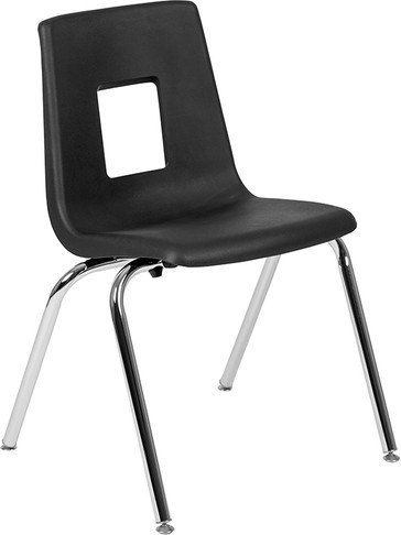 Flash Furniture Black Student Stack Chair 18", Model# ADV-SSC-18BLK