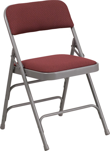 Flash Furniture HERCULES Series Burgundy Fabric Metal Chair, Model# AW-MC309AF-BG-GG