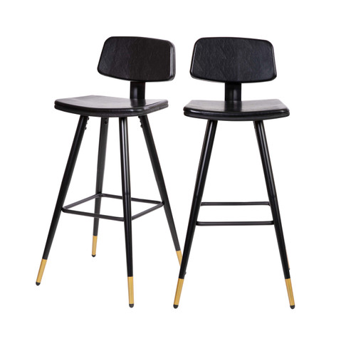 Flash Furniture Kora 2PK Black Leather Barstools, Model# AY-S02-BK-GG
