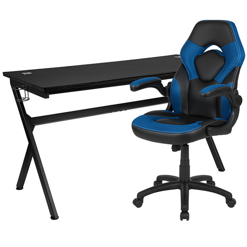 Flash Furniture Black Gaming Desk & Chair Set, Model# BLN-X10D1904L-BL-GG