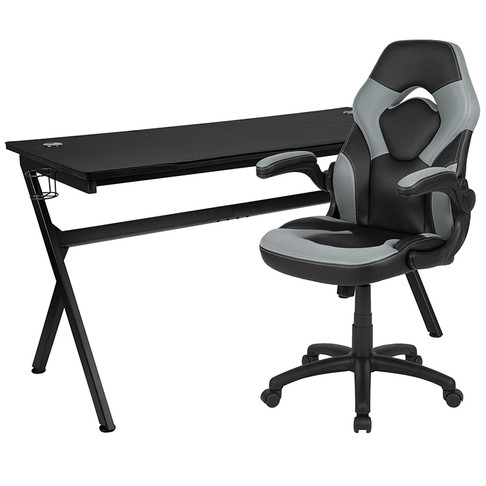 Flash Furniture Black Gaming Desk & Chair Set, Model# BLN-X10D1904L-GY-GG