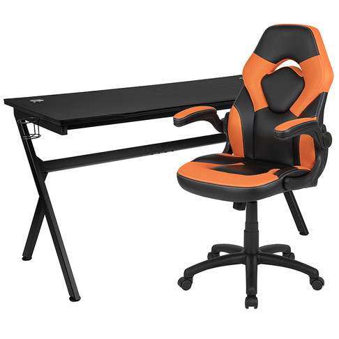 Flash Furniture Black Gaming Desk & Chair Set, Model# BLN-X10D1904L-OR-GG