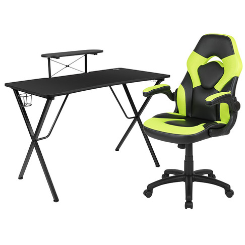 Flash Furniture Black Gaming Desk & Chair Set, Model# BLN-X10RSG1031-GN-GG