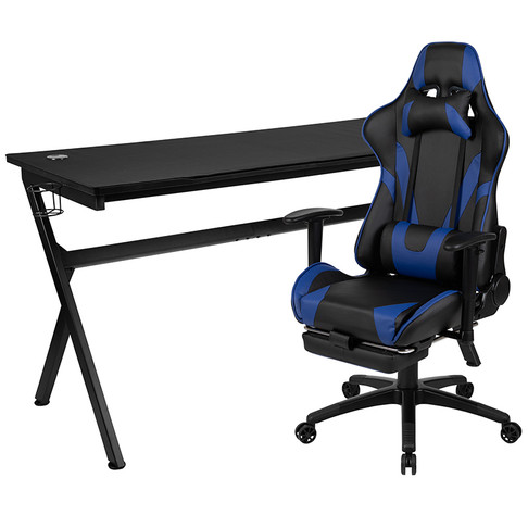 Flash Furniture Black Gaming Desk & Chair Set, Model# BLN-X30D1904L-BL-GG