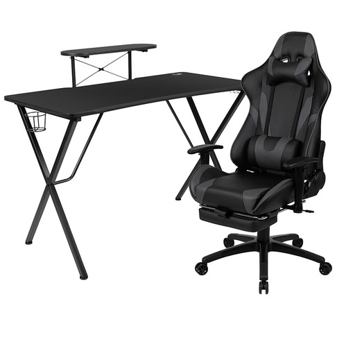 Flash Furniture Black Gaming Desk & Chair Set, Model# BLN-X30RSG1031-GY-GG