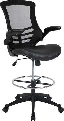Flash Furniture Black Mesh Draft Chair, Model# BL-X-5M-D-BK-LEA-GG