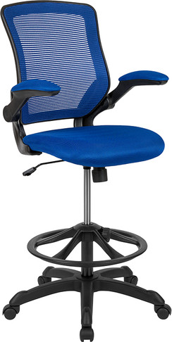 Flash Furniture Blue Mesh Drafting Chair, Model# BL-ZP-8805D-BLUE-GG
