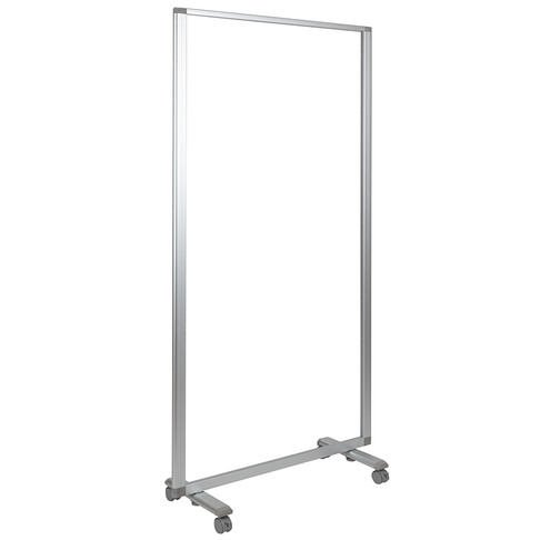 Flash Furniture 36"L Clear Mobile Partition, Model# BR-PTT002-1-AC-90183-GG