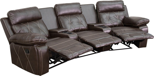 Flash Furniture Reel Comfort Series Brown Leather Theater - 3 Seat, Model# BT-70530-3-BRN-CV-GG