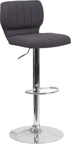 Flash Furniture Charcoal Fabric Barstool, Model# CH-132330-BKFAB-GG