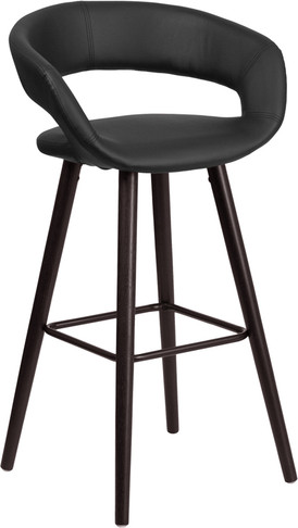 Flash Furniture Brynn Series 29"H Black Vinyl Barstool, Model# CH-152560-BK-VY-GG