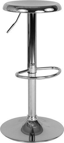 Flash Furniture Madrid Series Chrome Retro Barstool, Model# CH-181220-CH-GG