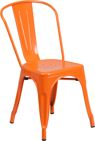 Flash Furniture Orange Metal Chair, Model# CH-31230-OR-GG