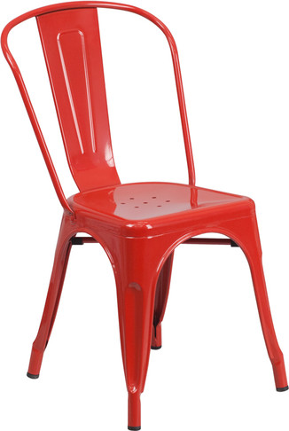 Flash Furniture Red Metal Chair, Model# CH-31230-RED-GG